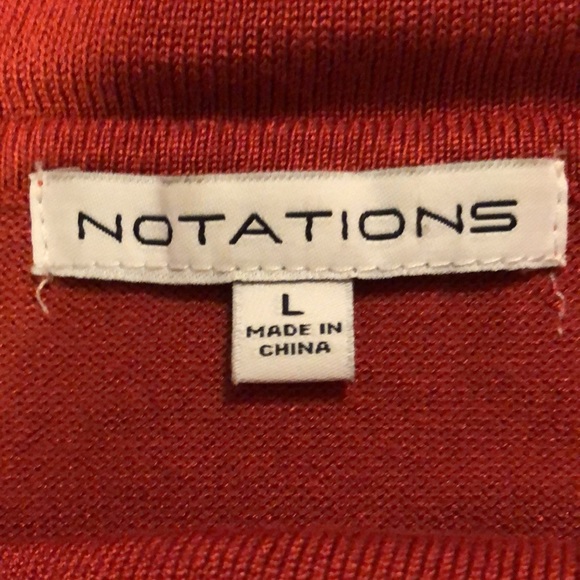 NOTATIONS Orange Cowl-Neck Tasseled Sweater Sz. L - Picture 4 of 5